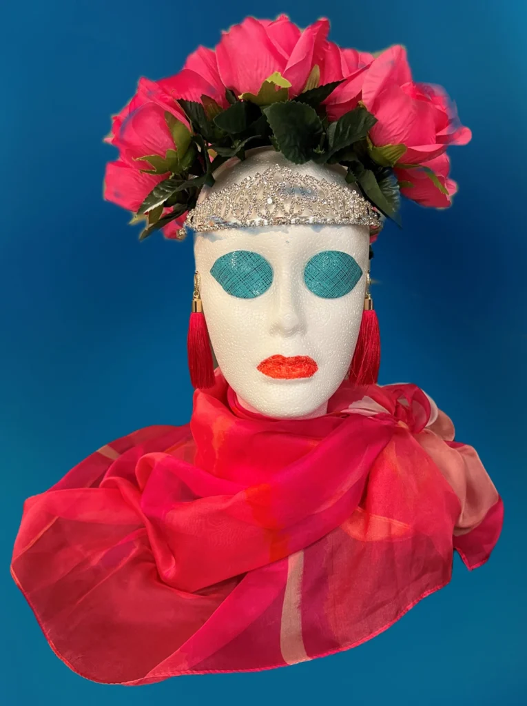 A decorated centerpiece head, the signature art of the 2023 Beautiful Minds Gala
