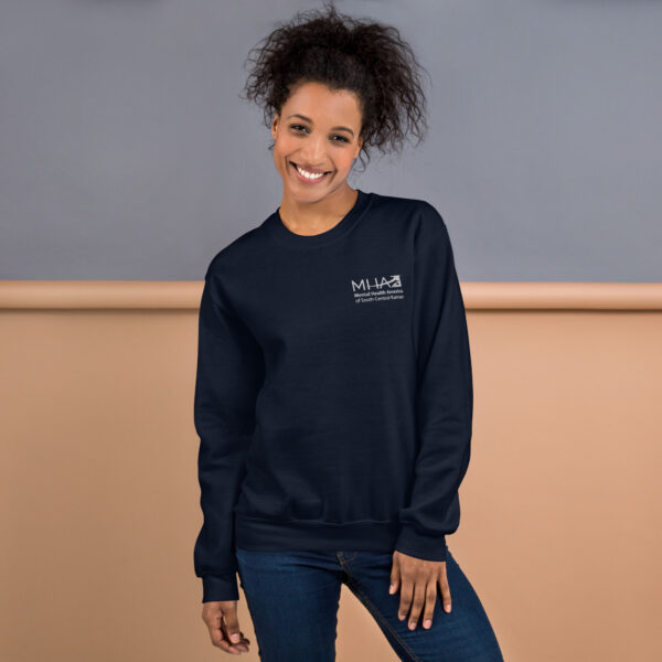 Unisex Crew Neck Sweatshirt Navy Front 66e2051a6bd7a.jpg