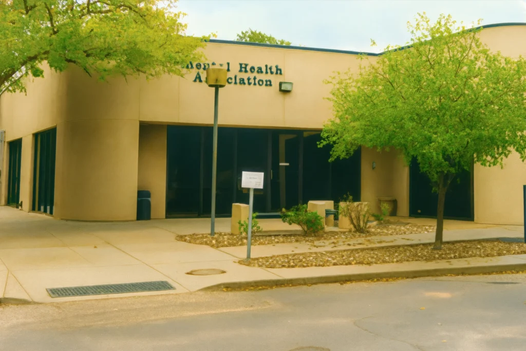 The Mental Health Association building on its original Wichita street corner, colorized